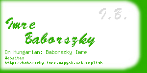 imre baborszky business card